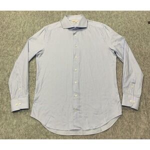 Suit Supply Cotton Two Ply Men's Blue Button Up Shirt - Size 42/16.5